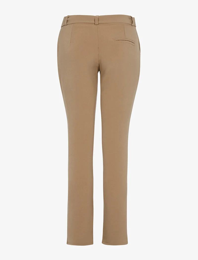 Karottenhose aus fließendem Stoff - Helles Kamel