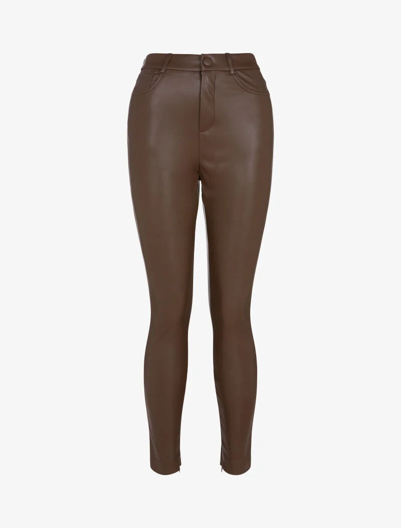 Treggings aus Kunstleder - braun