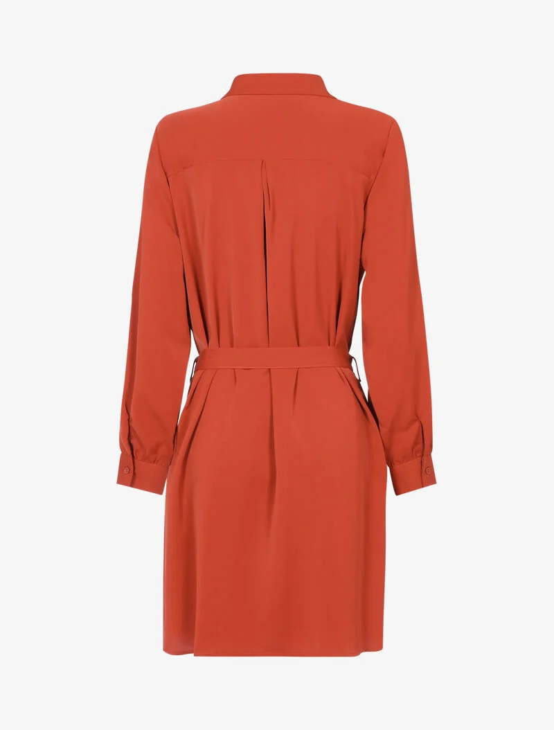 Einfarbiges Hemdkleid - Ziegelstein