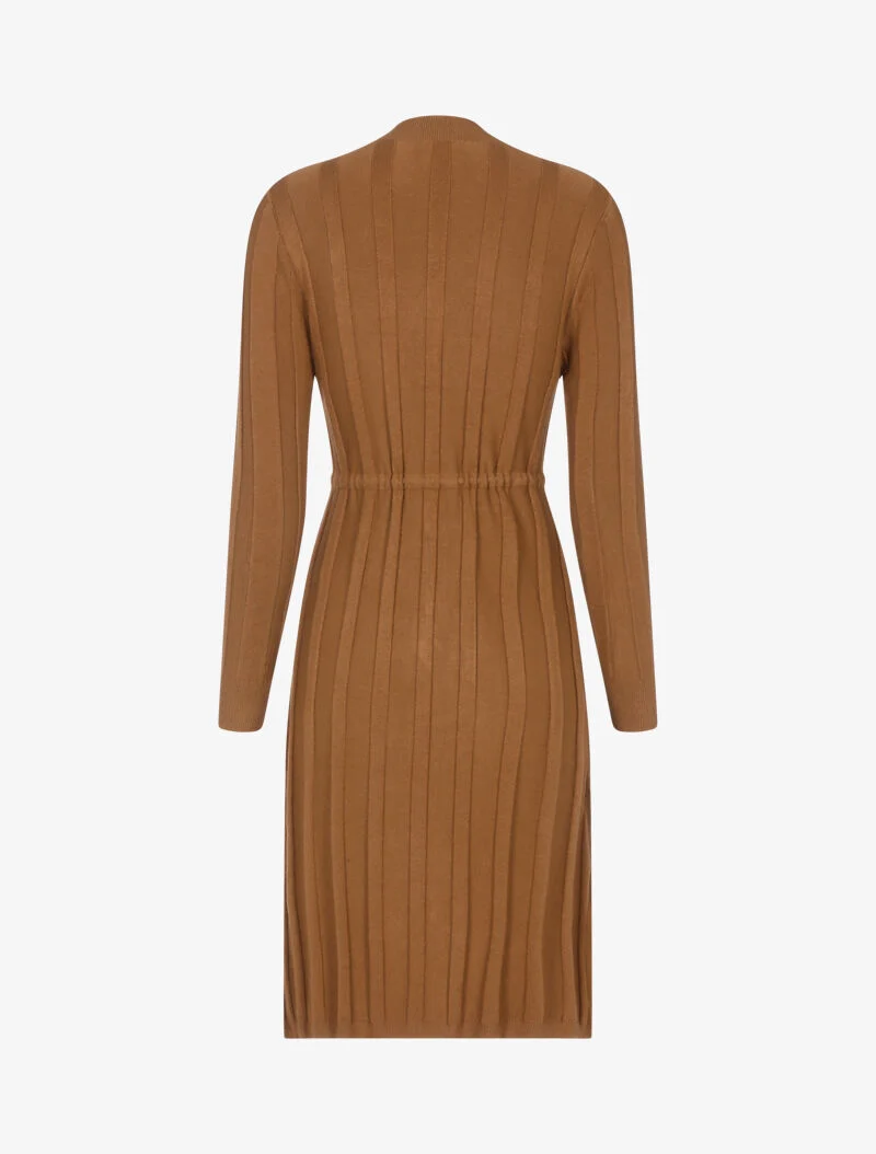 Kleid mit Kordelzug - braun