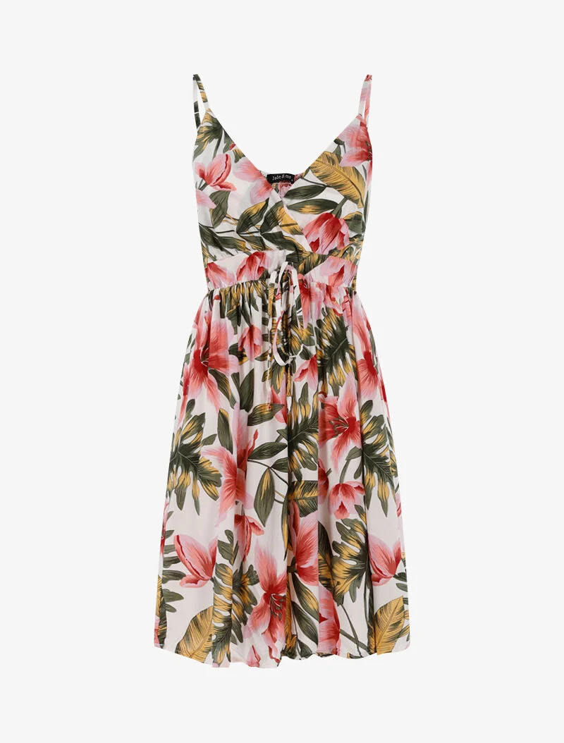 Leichtes Kleid mit Blumenmuster - ecru - Ecru