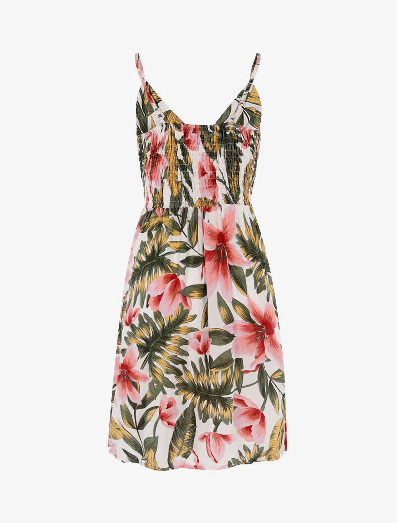 Leichtes Kleid mit Blumenmuster - ecru - Ecru