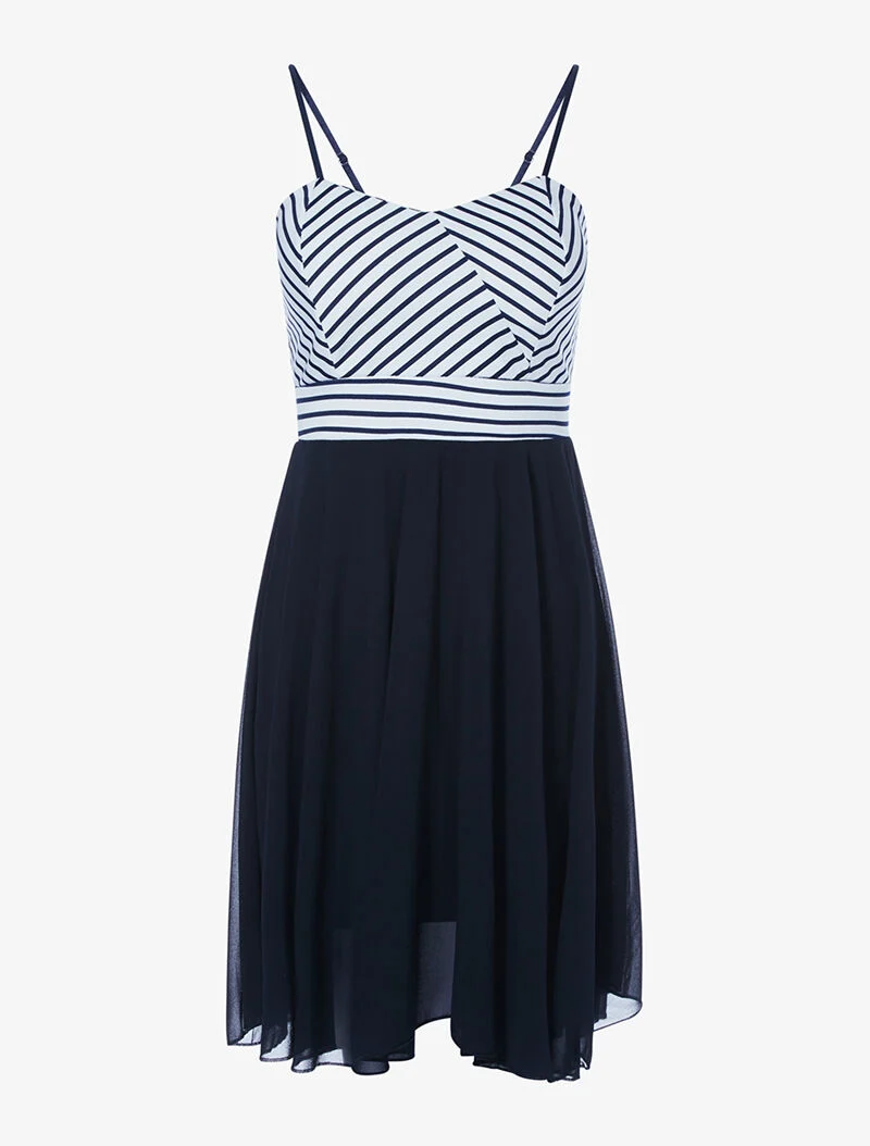 Kleid mit Matrosen-inspiriertem Oberteil - Marine