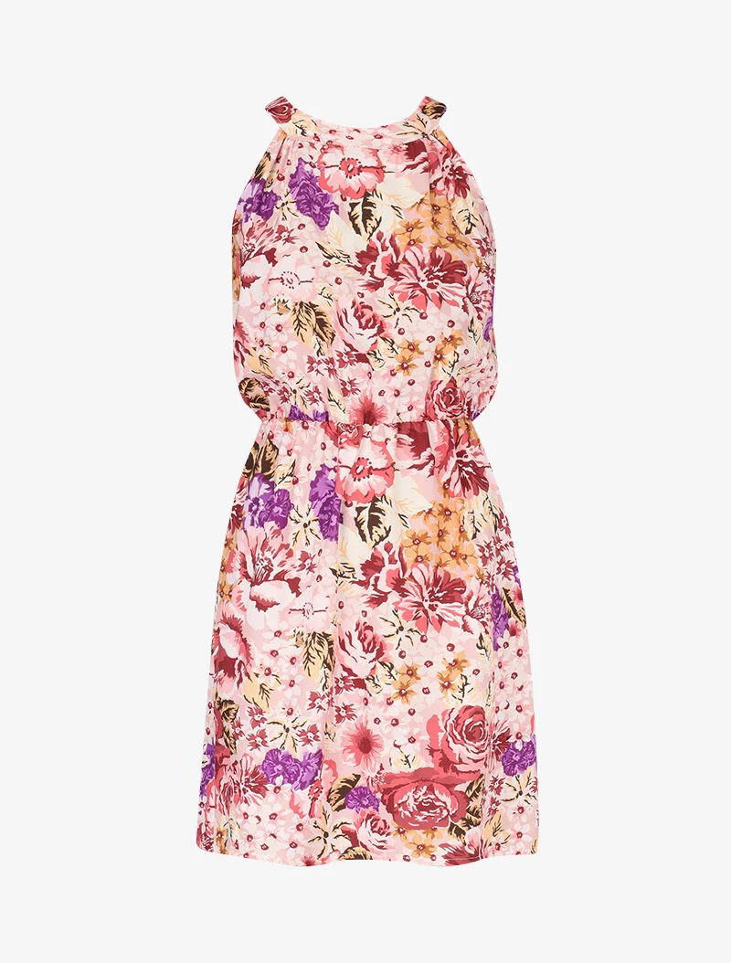 Blumenkleid mit amerikanischem Kragen - Rose