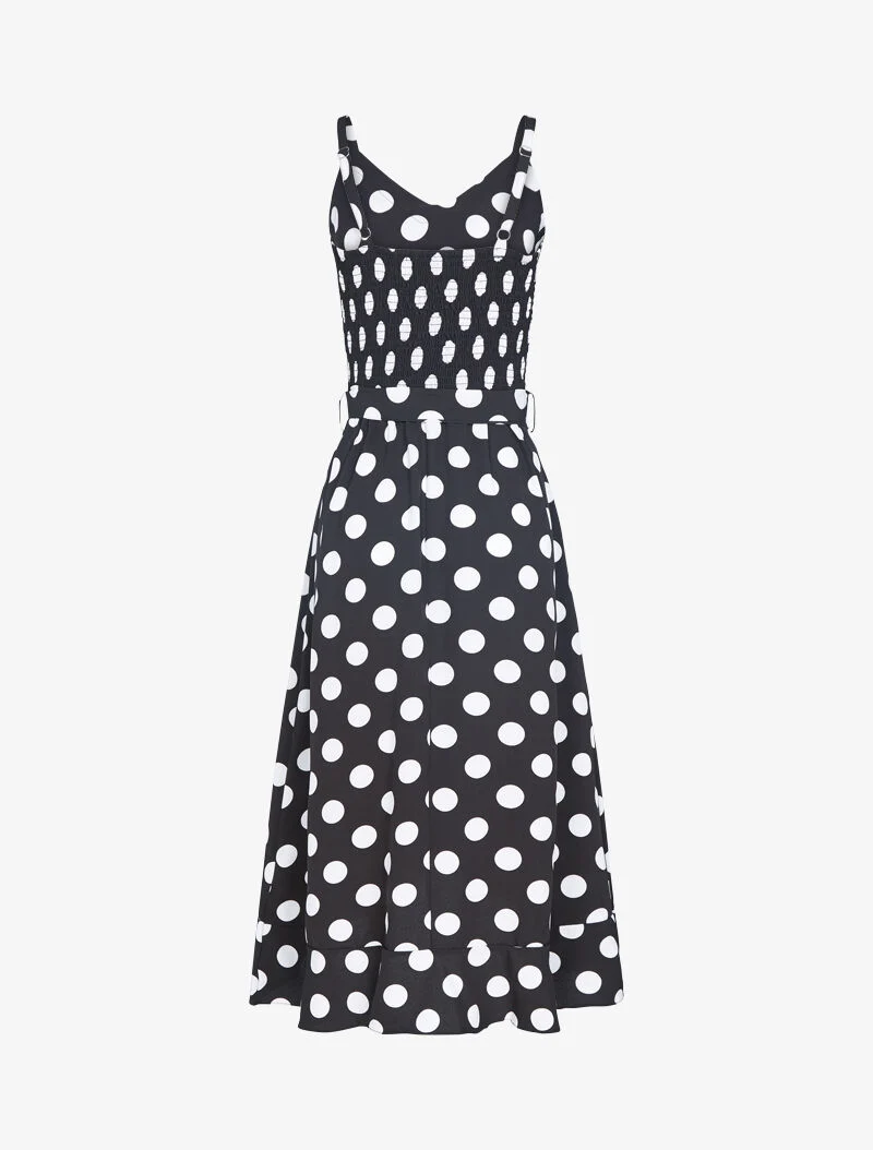 Wickelkleid mit Punkten - schwarz