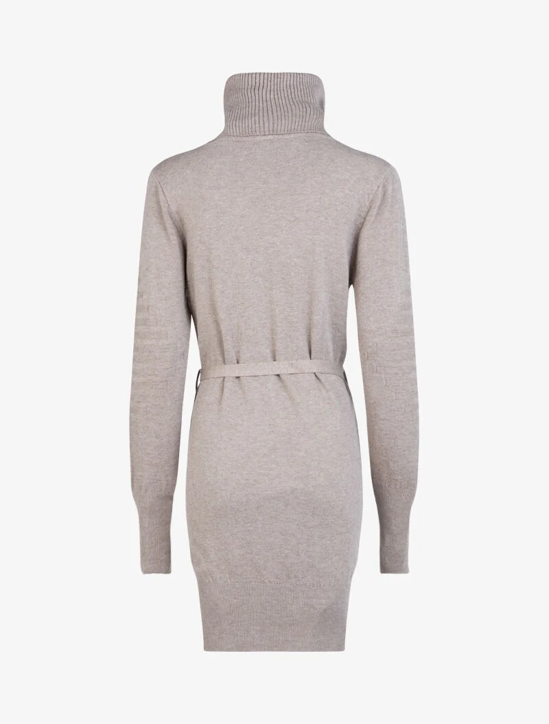 Strickkleid mit geflochtenen Details und Relief. - Maulwurf