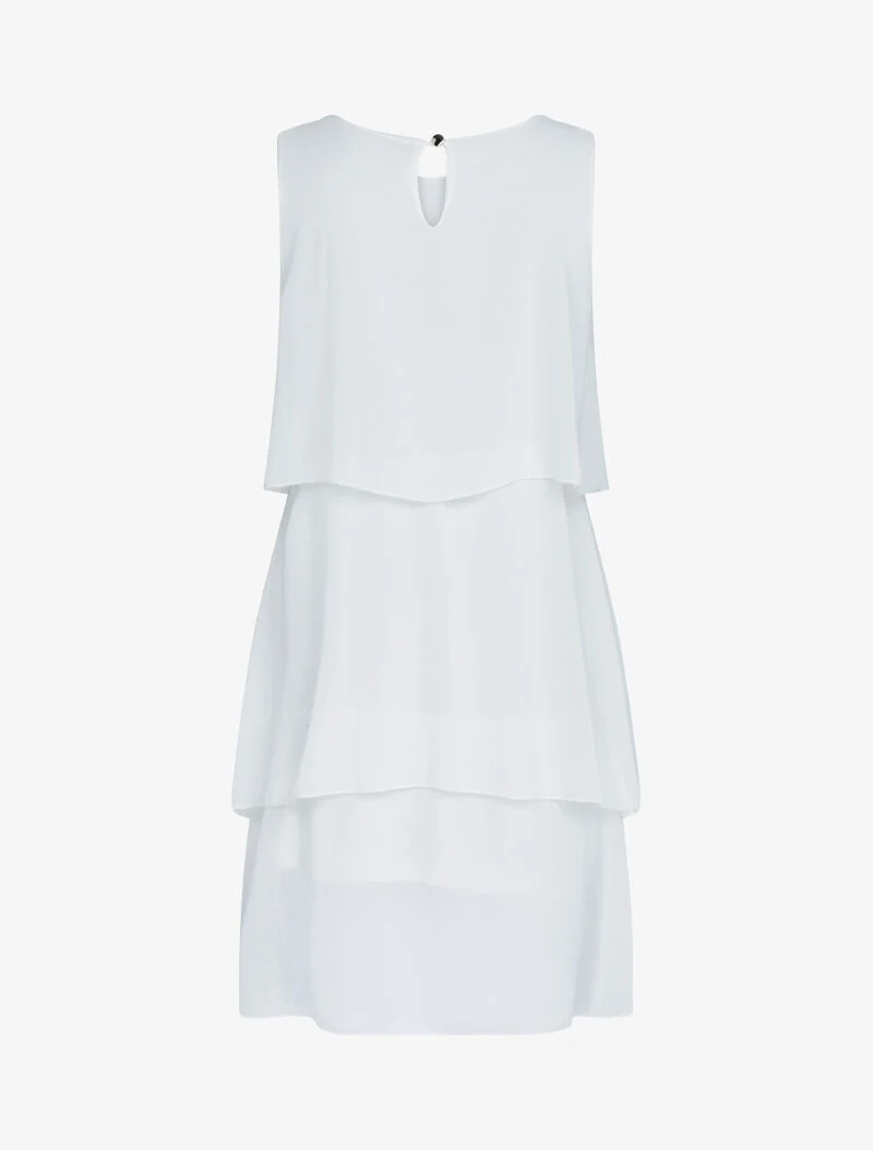 Kleid aus Voile mit Schmuckkragen - Ecru