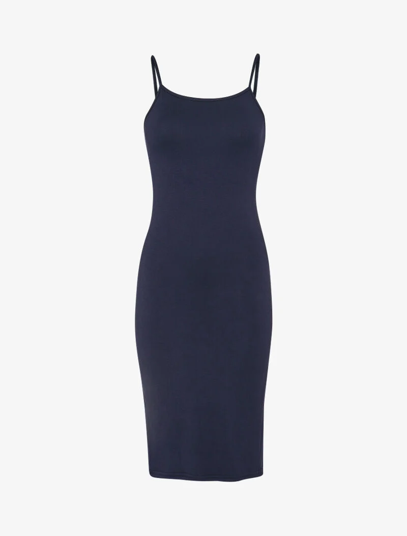 Einfarbiges Basic-Kleid - Marine