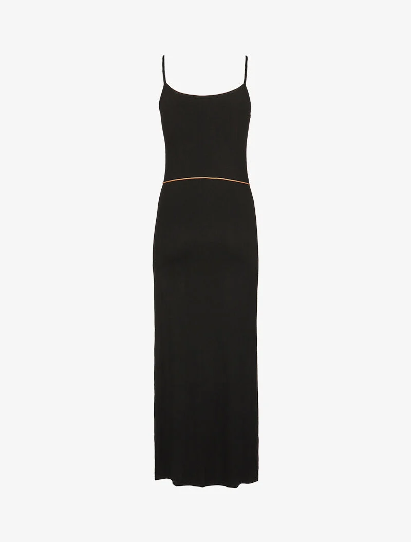 Kleid mit geschlitzten Seiten - schwarz