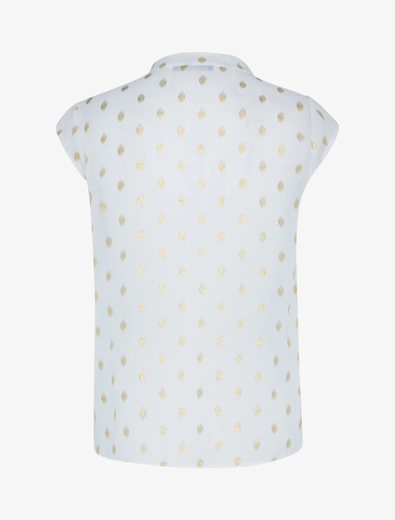 Oberteil aus Voile mit gesprenkeltem Print - weiß