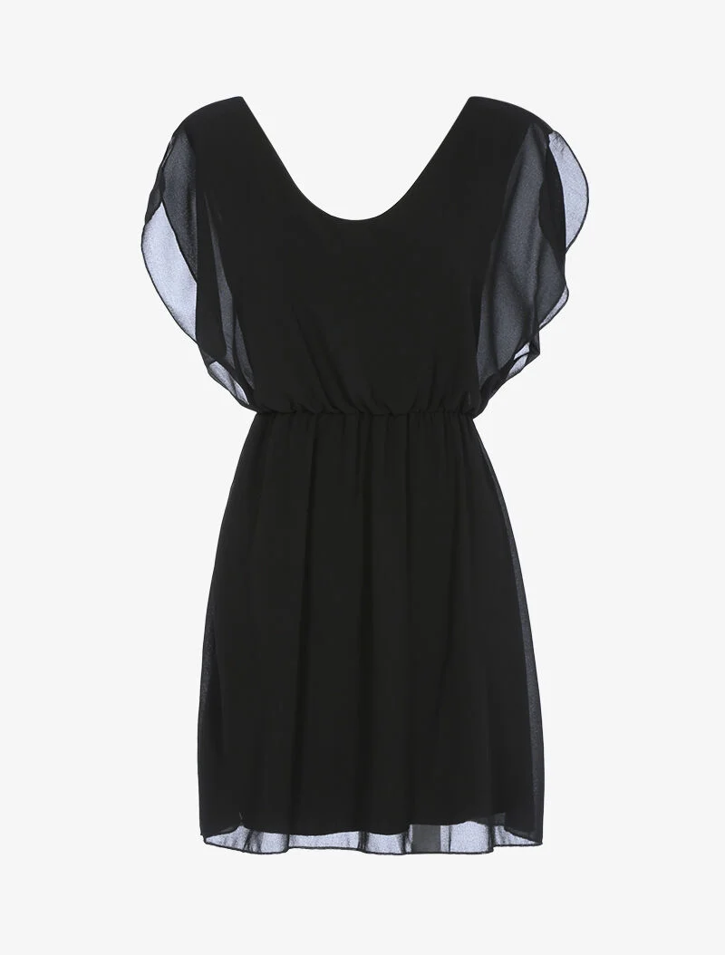 Skaterkleid aus Voile - schwarz