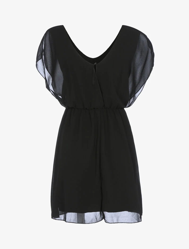 Skaterkleid aus Voile - schwarz