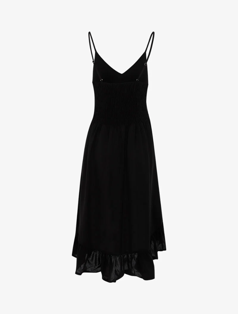 Asymmetrisches Rüschenkleid - schwarz