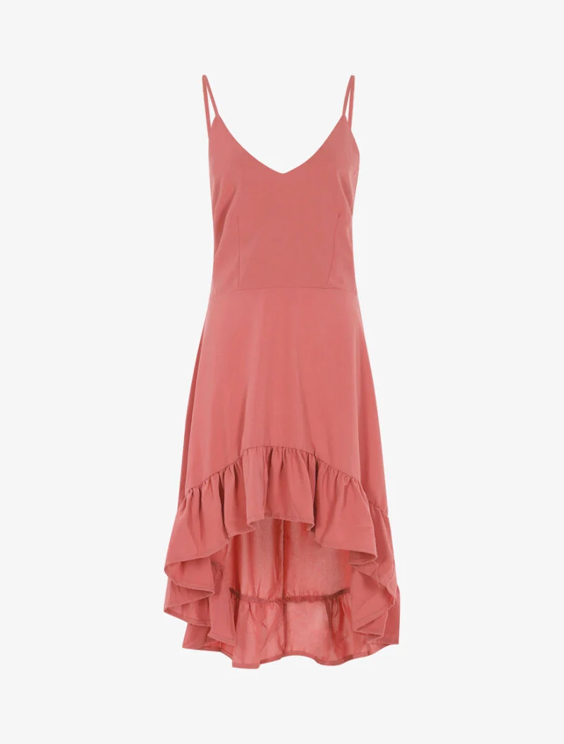 Asymmetrisches Rüschenkleid - Rose