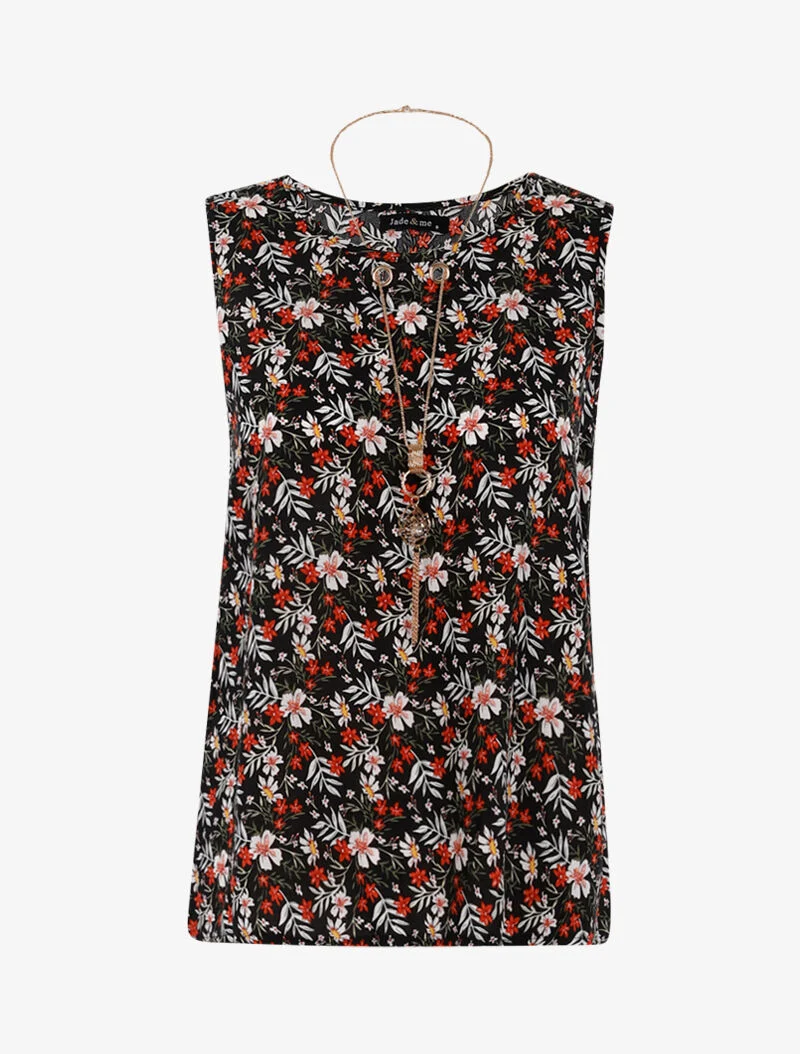 Blumentop mit Kette. - schwarz