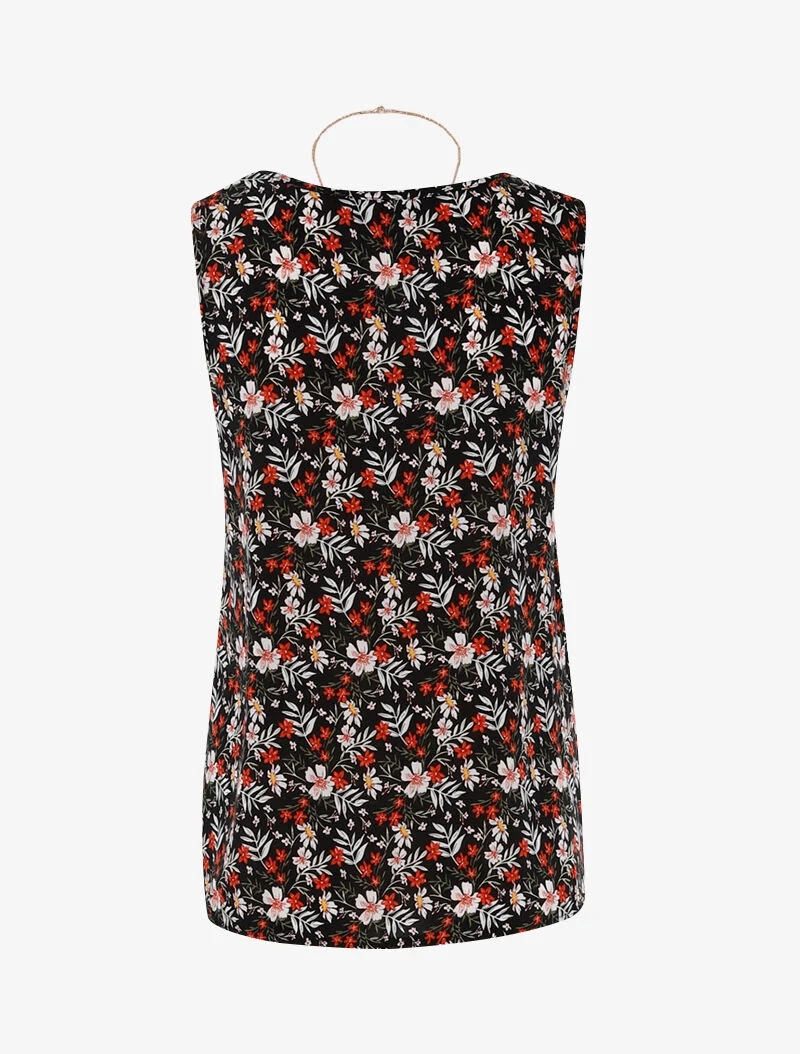 Blumentop mit Kette. - schwarz