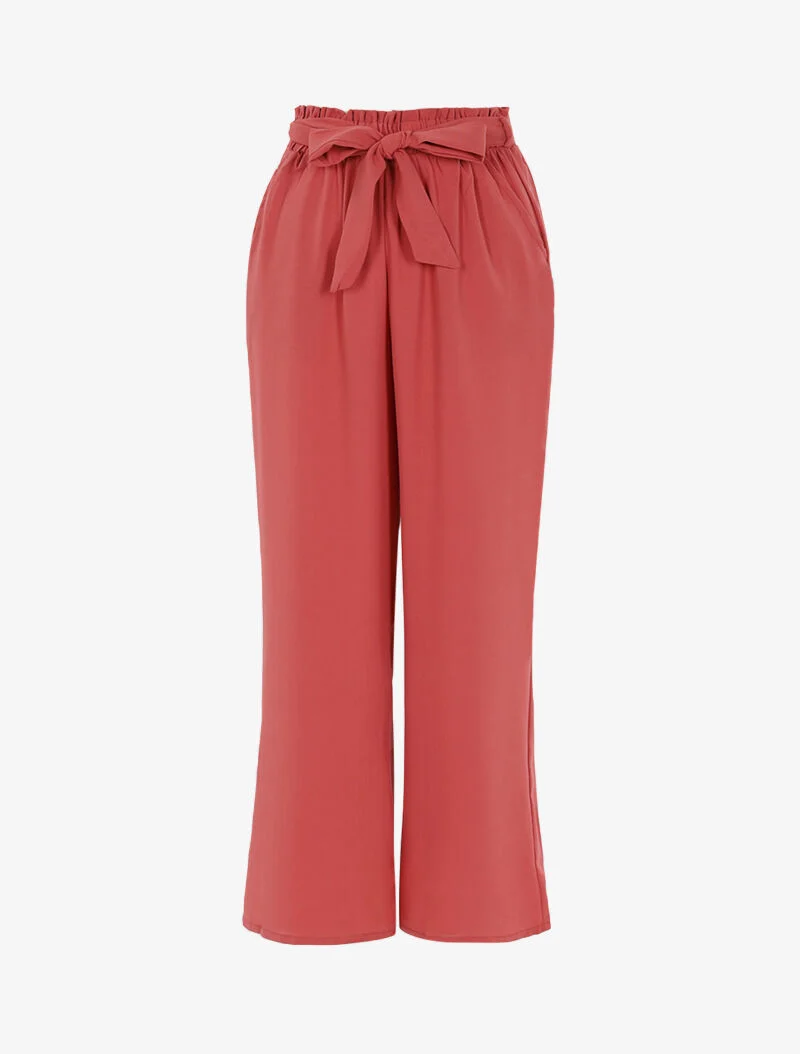 Weite, fließende Hose - Rose