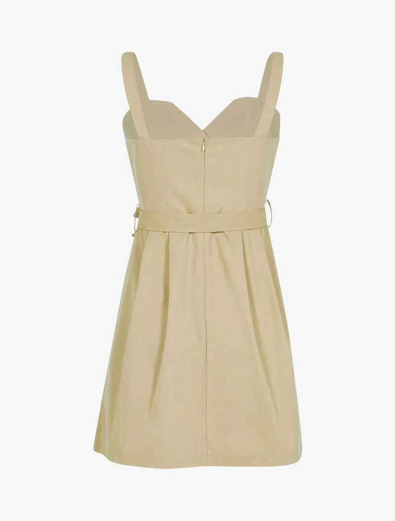 Kleid mit dekorativen Knöpfen - beige