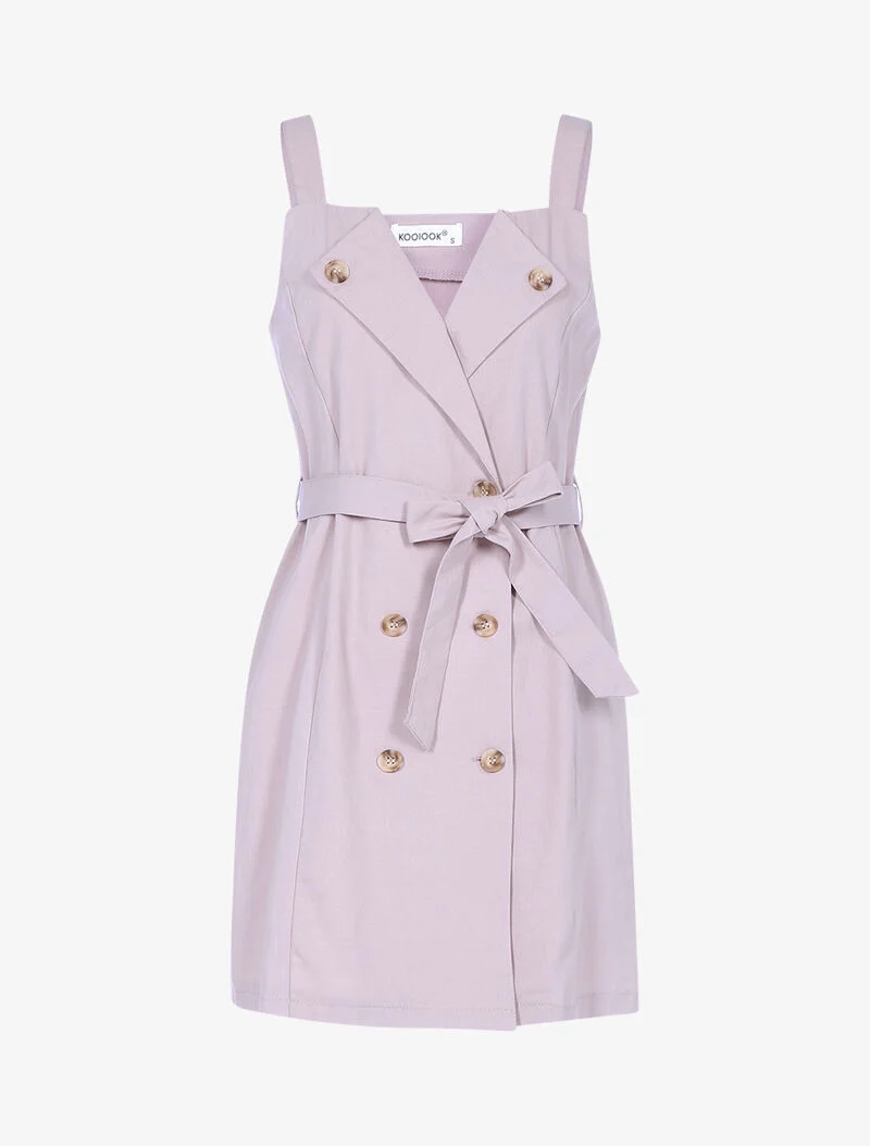 Kleid mit Knopfklappen - Parmarosa
