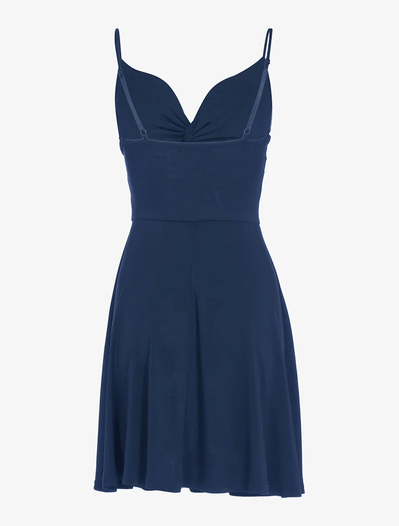 Kleid mit verdrehtem Herzausschnitt - Marine