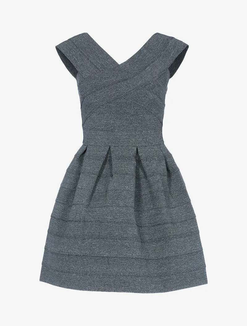 Skaterkleid mit Bandage-Effekt - Anthrazit