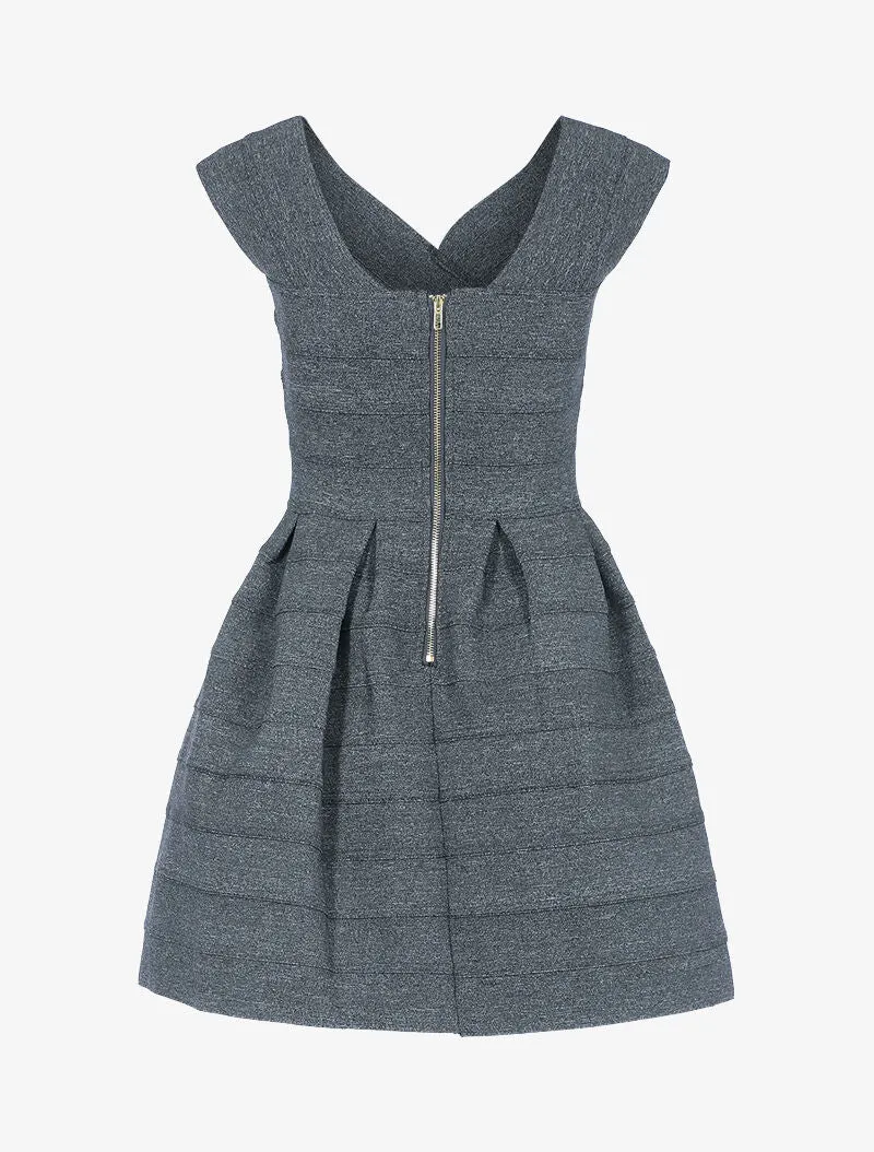 Skaterkleid mit Bandage-Effekt - Anthrazit