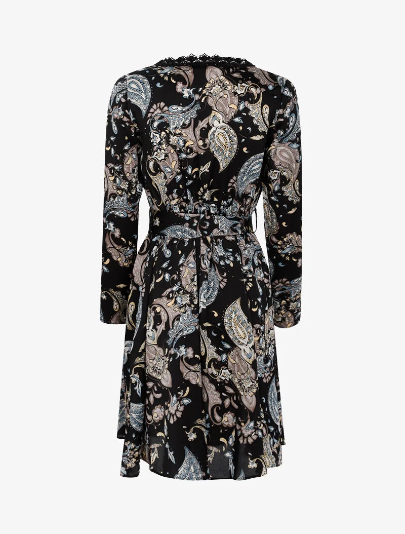 Kleid mit Paisley-Muster - schwarz