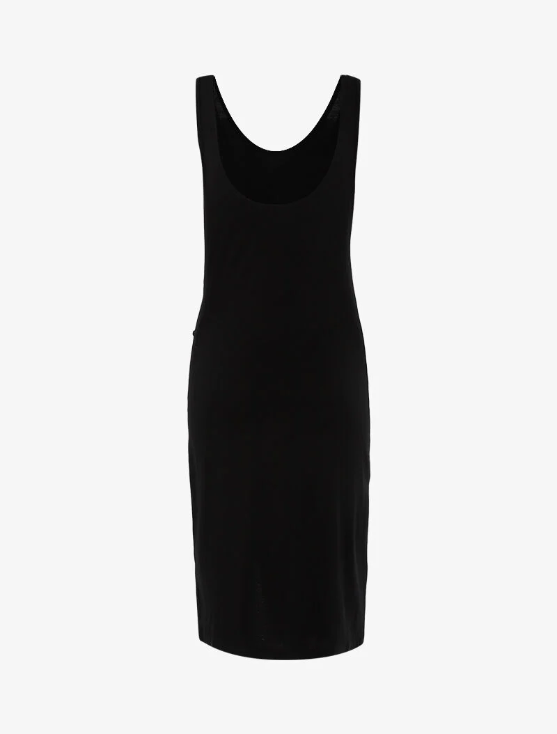 Basis-Kleid mit Knopfleiste - schwarz