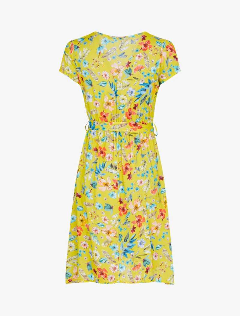 Skaterkleid mit Blumenmuster - gelb