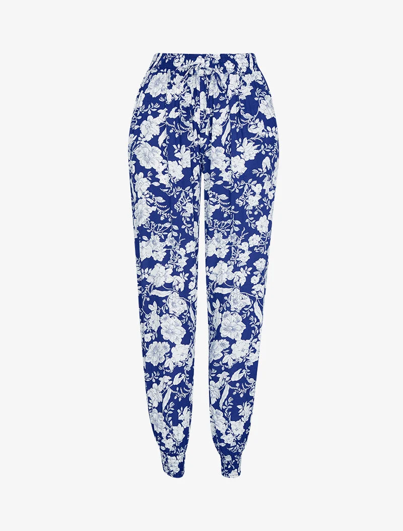 Haremhose mit Aufdrucken - Marine