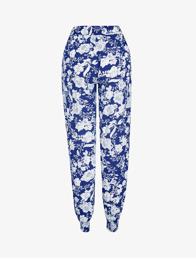 Haremhose mit Aufdrucken - Marine