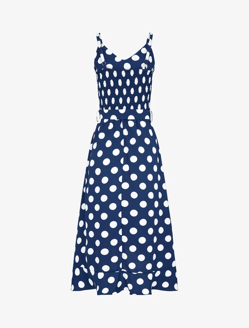 Wickelkleid mit Punkten - Marine