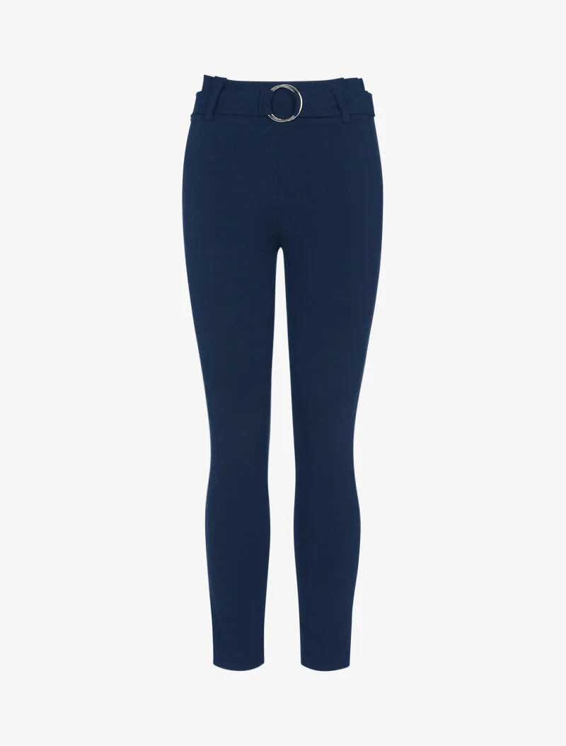 Karottenhose mit Gürtel - Marine