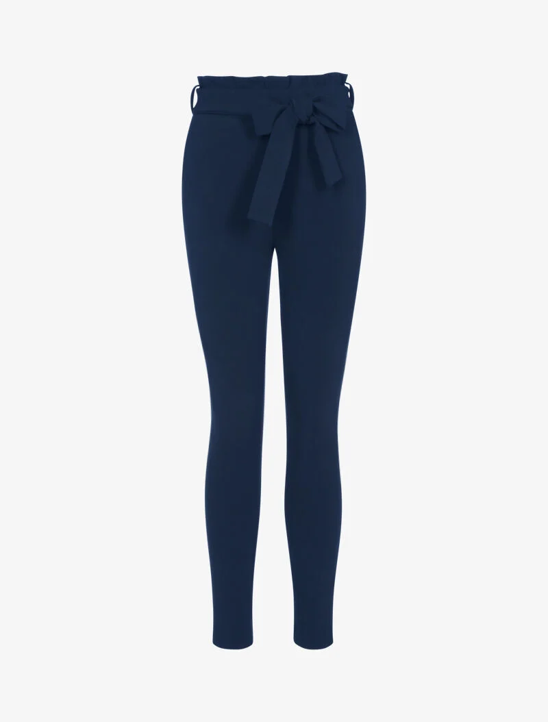 Karottenhose mit Rüschenbund - Marine