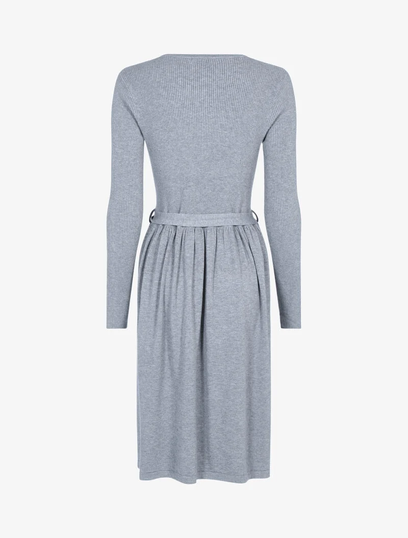 Strickkleid mit Knopfleiste am Oberteil - Grau