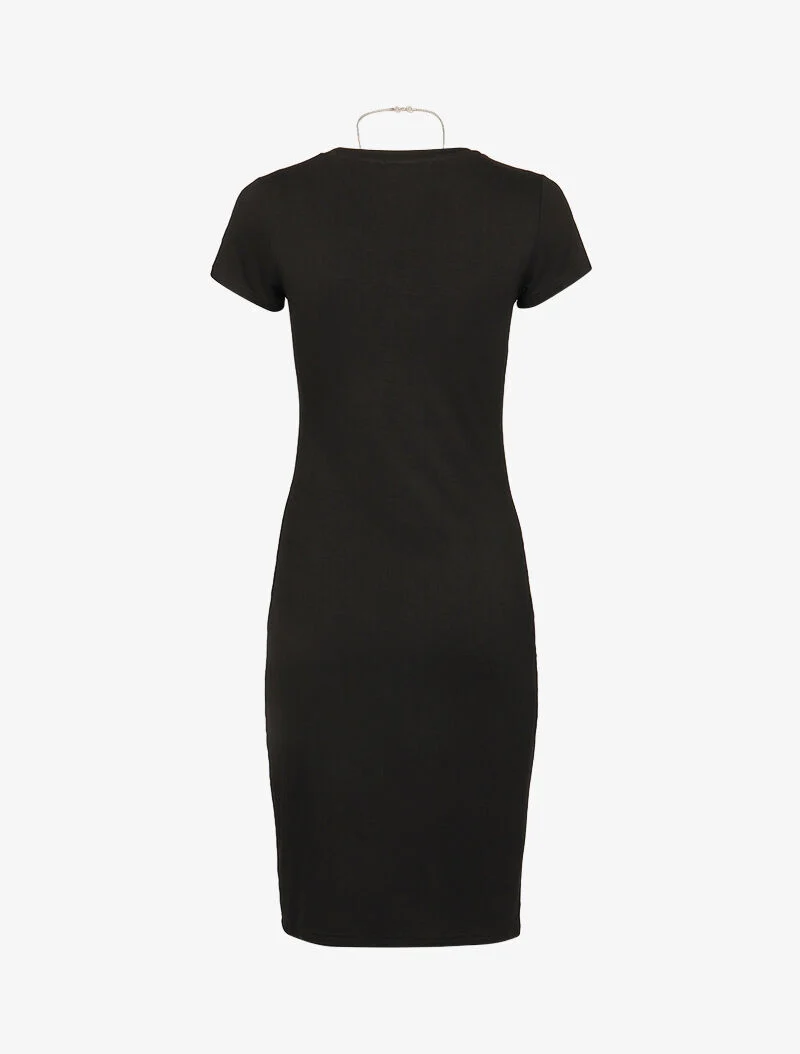 Figurbetontes T-Shirt-Kleid - schwarz