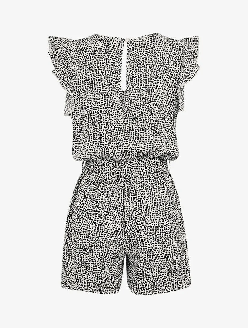 Gepunkteter Jumpsuit - schwarz