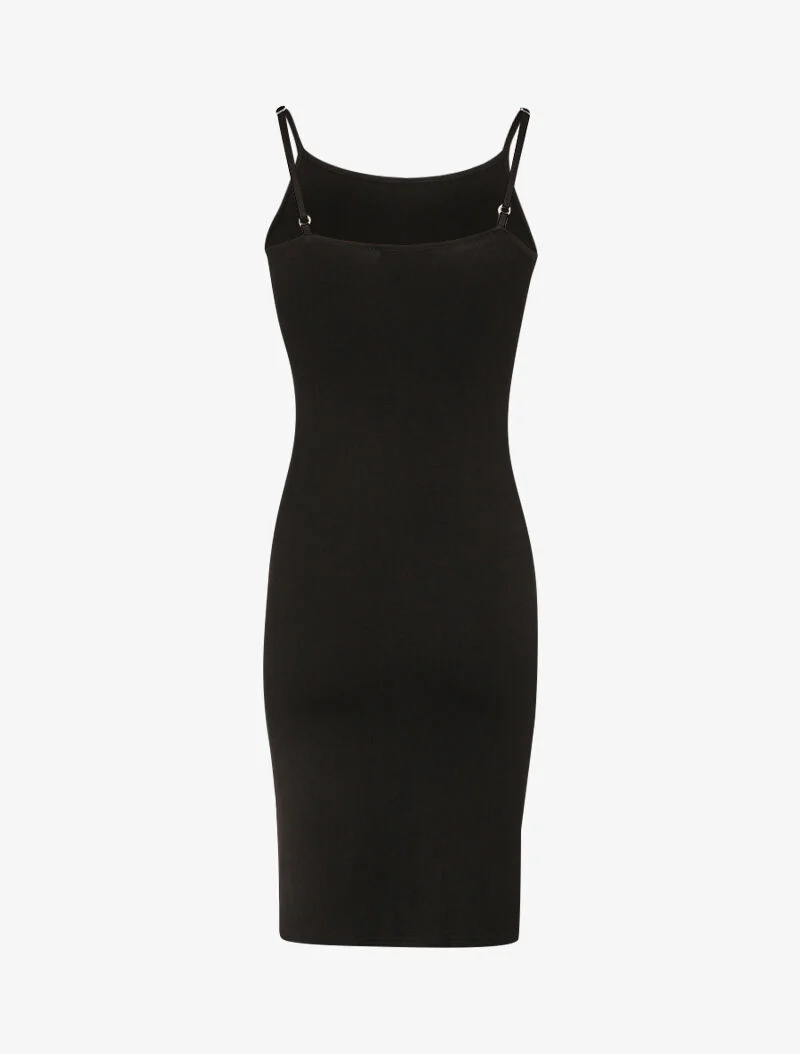 Einfarbiges Basic-Kleid - schwarz