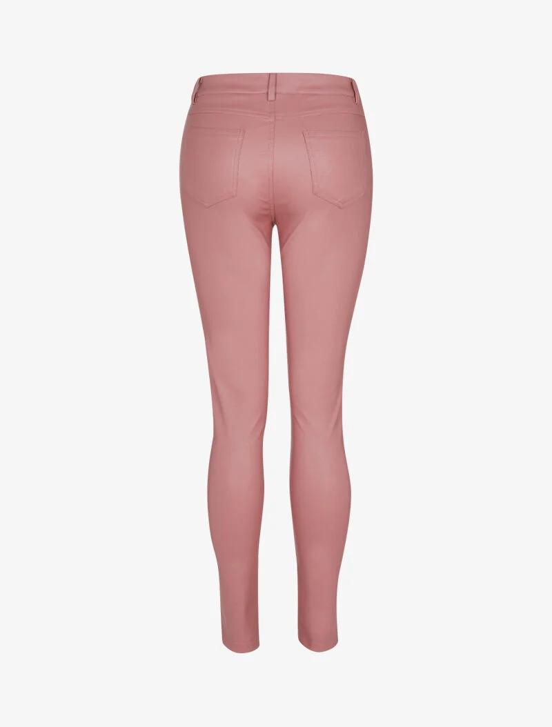 Casual-Hose aus Kunstleder - Rose