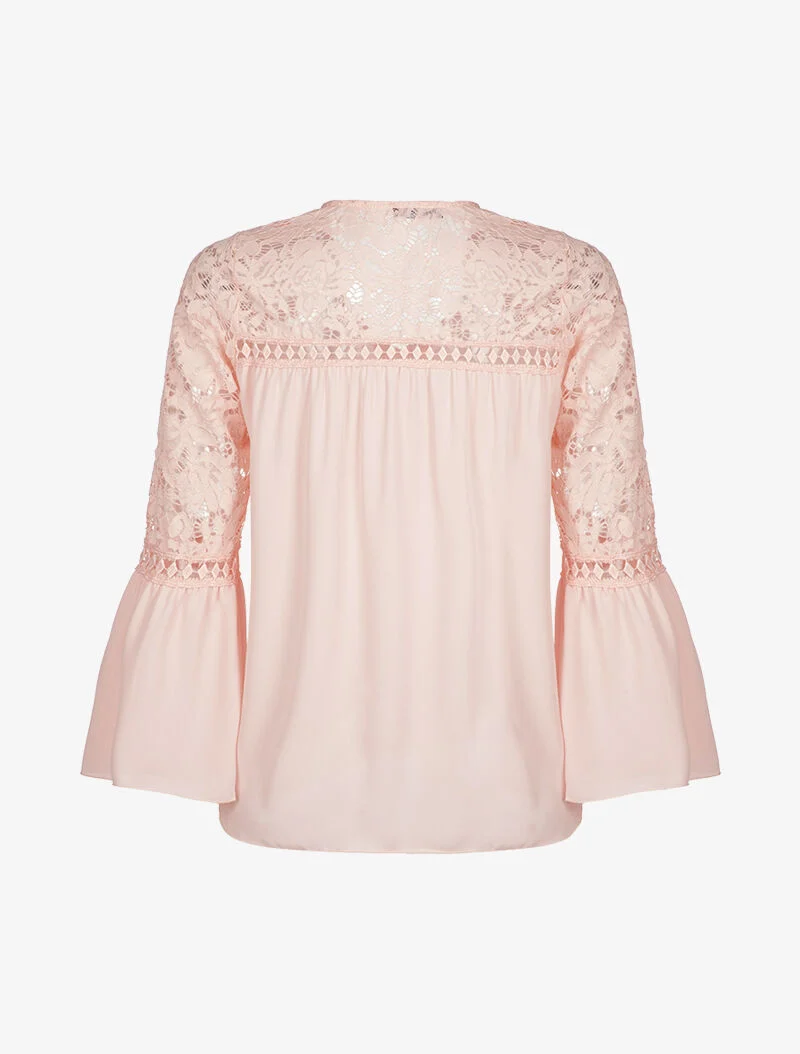Bluse mit Spitzendetails - Rose