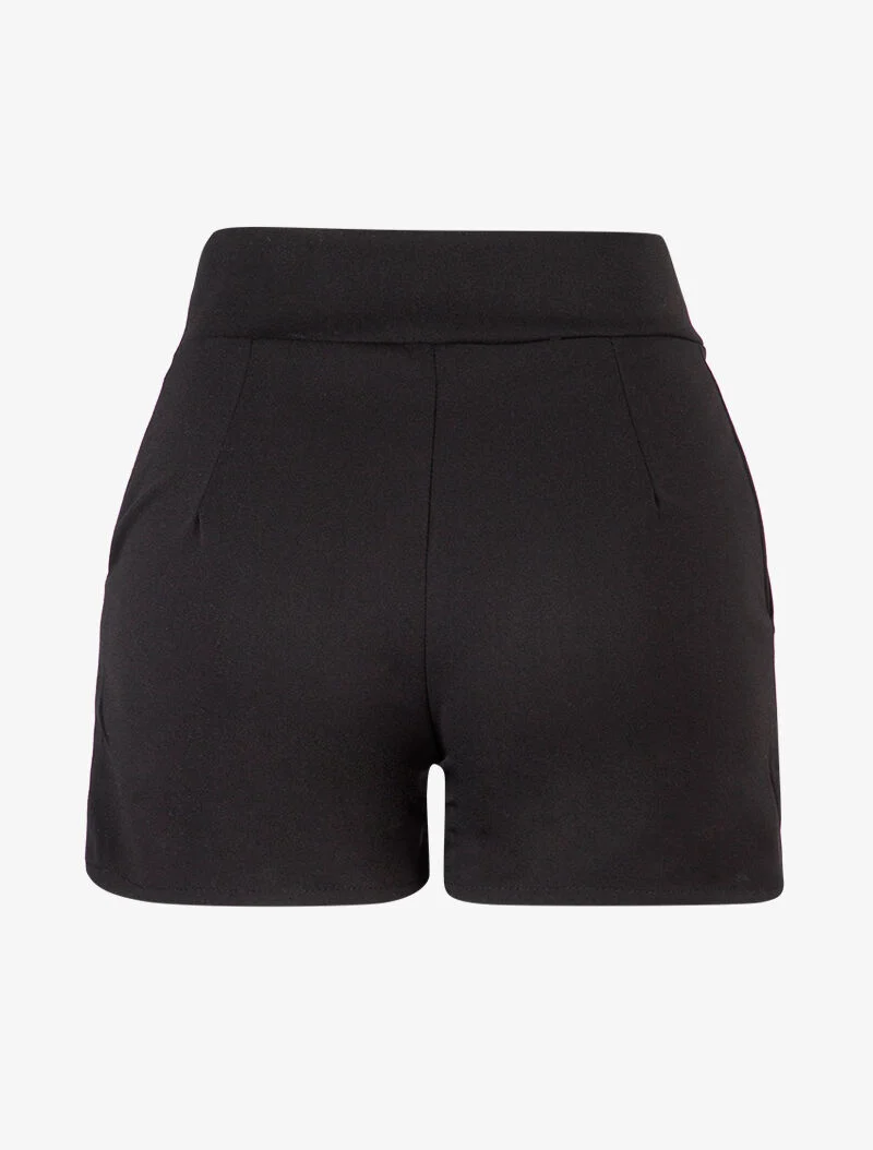 Taillenhose mit Knopfseiten - schwarz