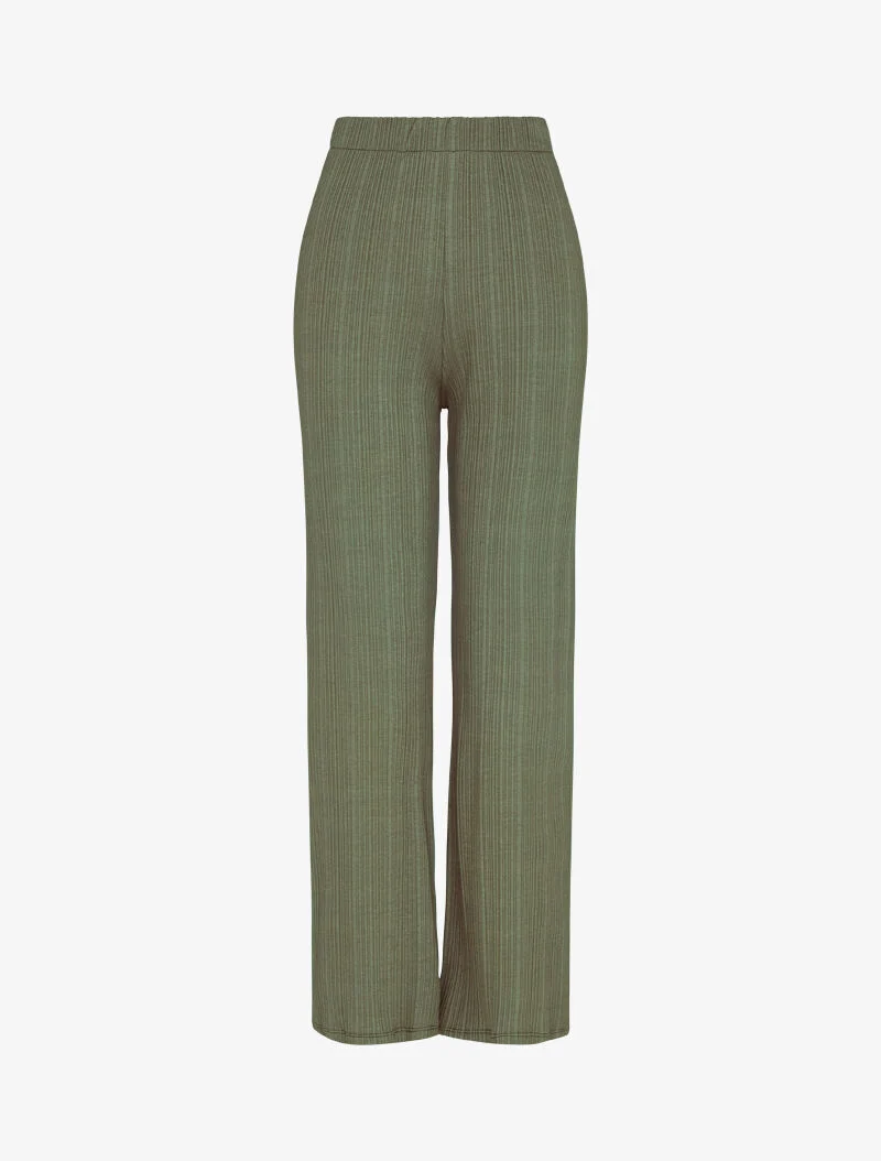 Gerippte fließende Hose - Kaki