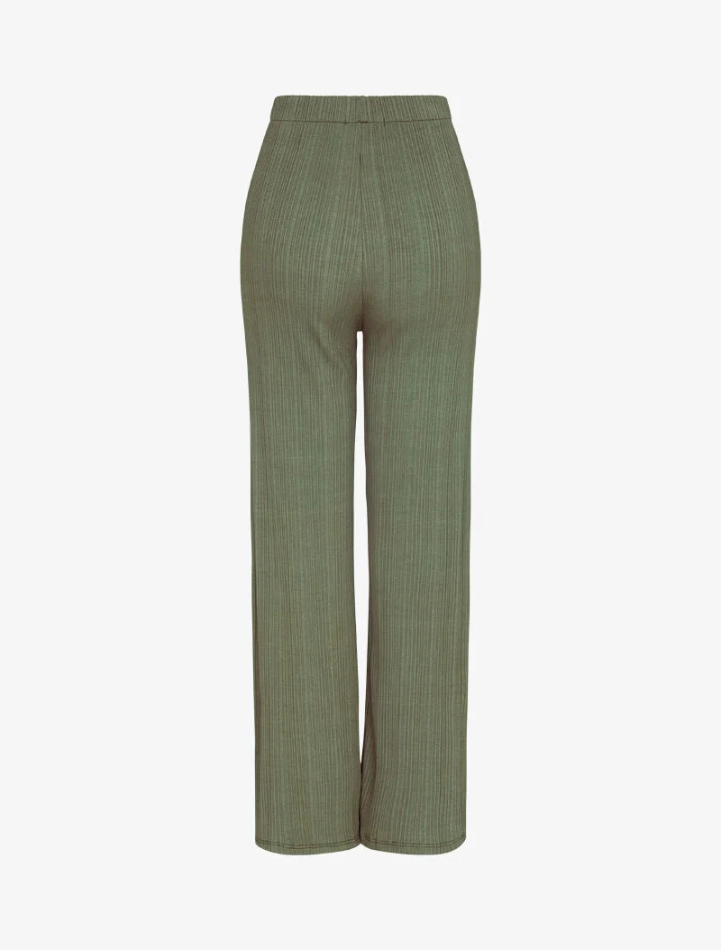 Gerippte fließende Hose - Kaki
