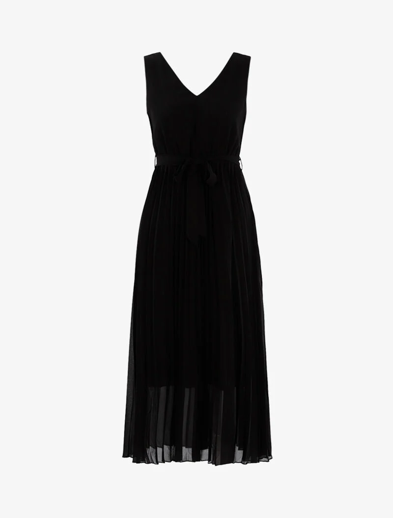 Kleid mit Waffelsaum - schwarz