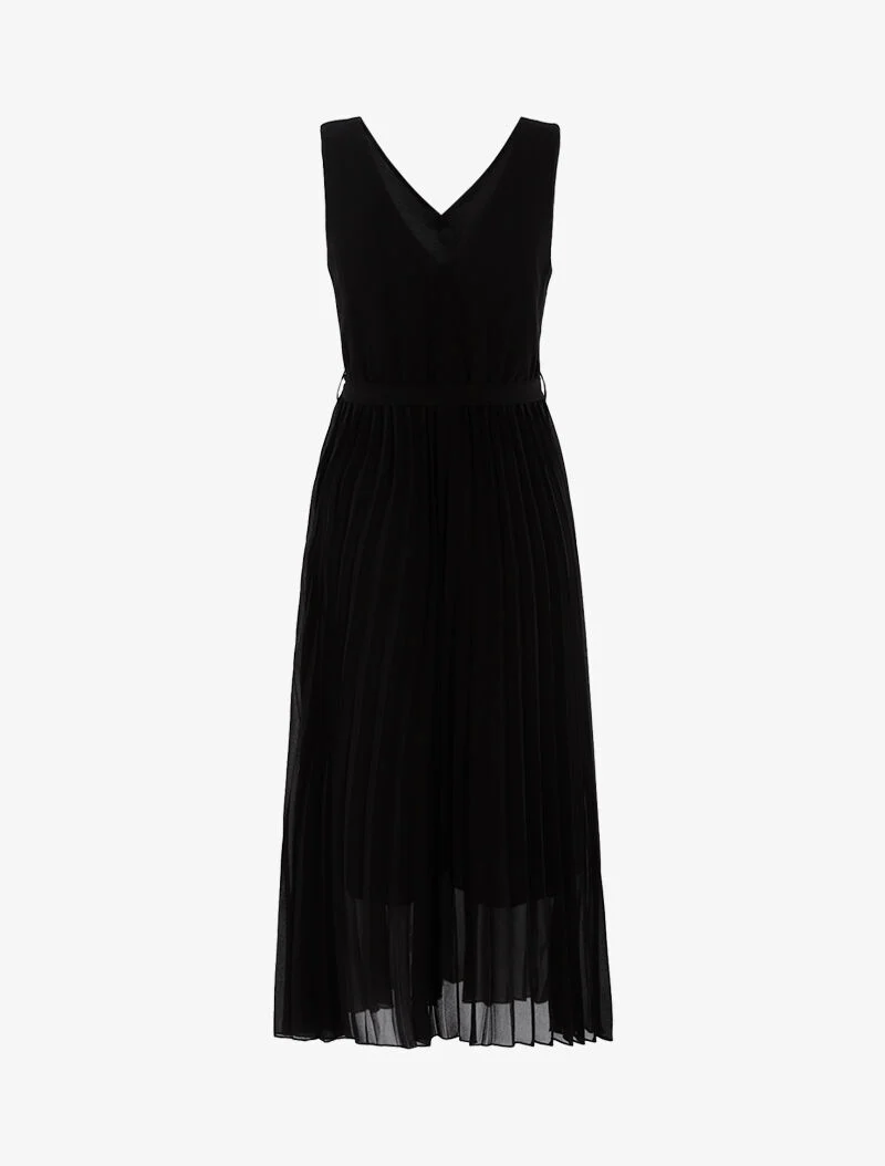 Kleid mit Waffelsaum - schwarz