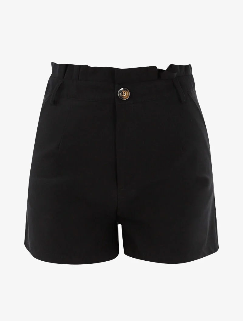 Unirock mit geraffter Taille - schwarz