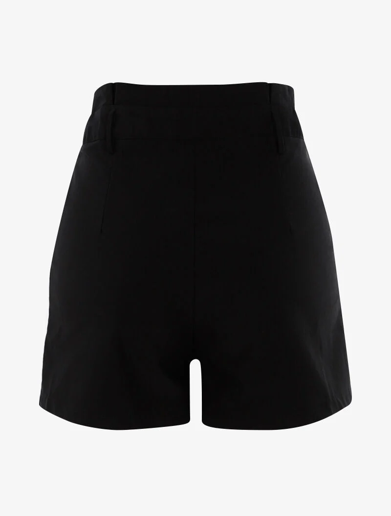 Unirock mit geraffter Taille - schwarz