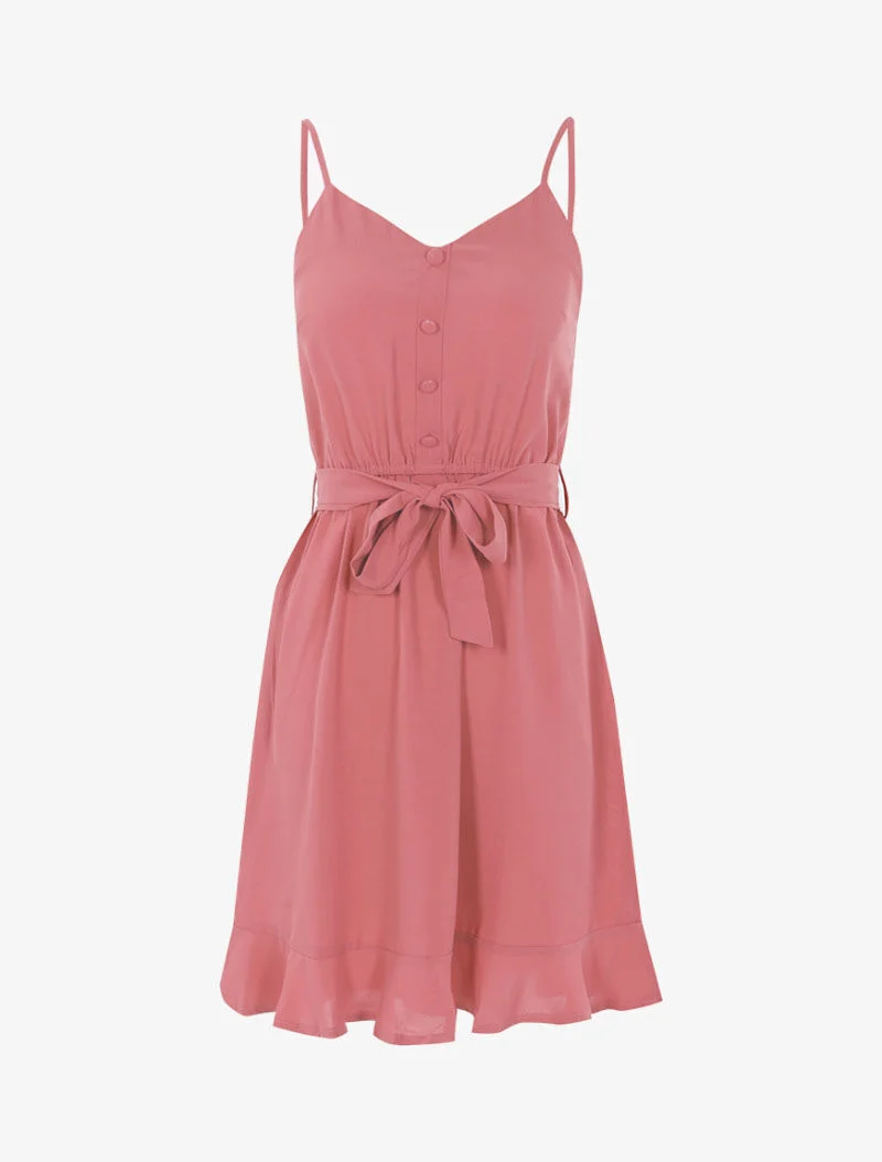 Kleid mit dekorativen Knöpfen - Rose