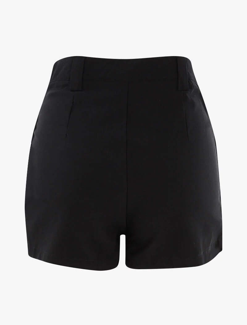 Mini-Shorts mit stilisierten Taschen - schwarz