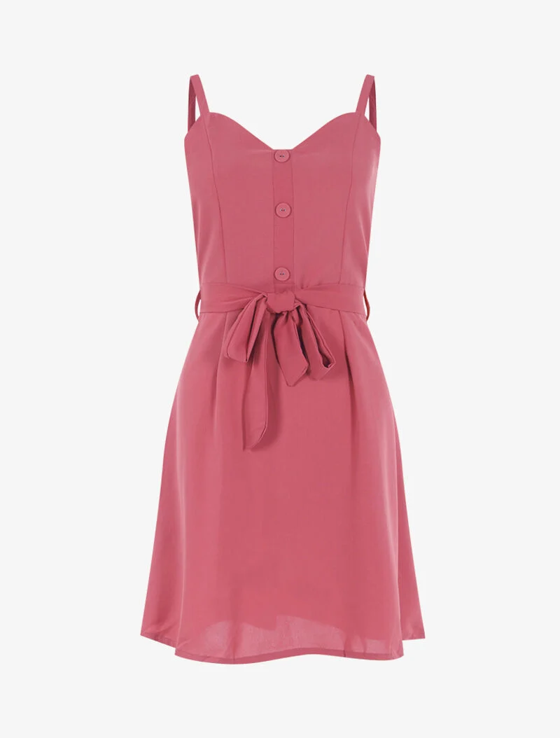 Kleid mit dekorativer Knopfleiste - Rose